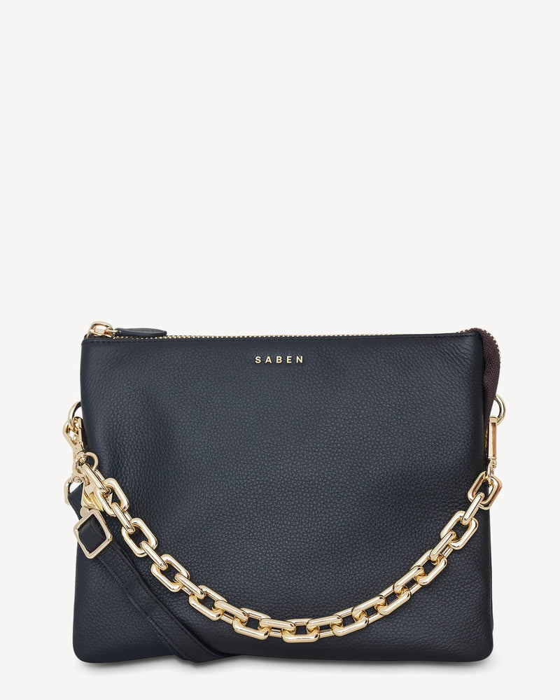 Saben Matilda Crossbody - Black + Chunky Chain