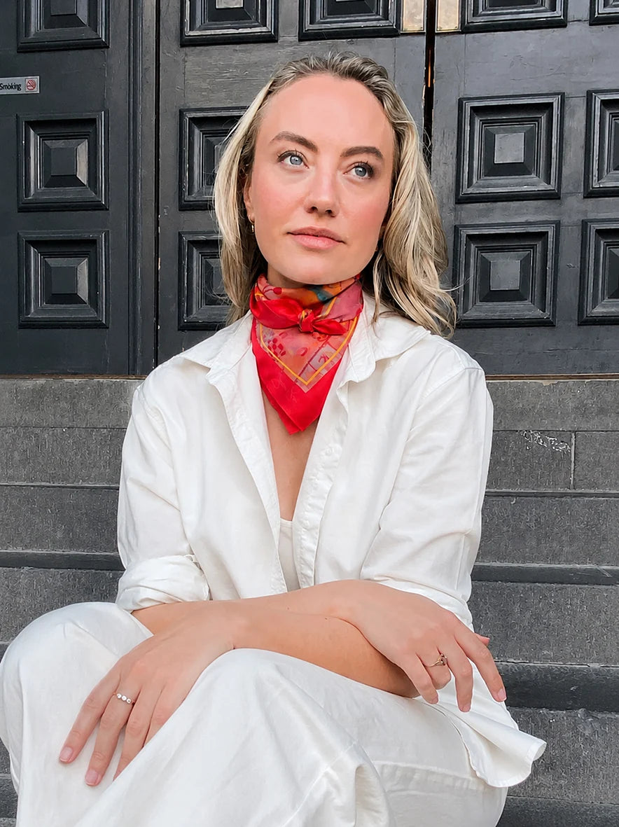 Dark Hampton Silk Scarf Jackie Green The Scarlett