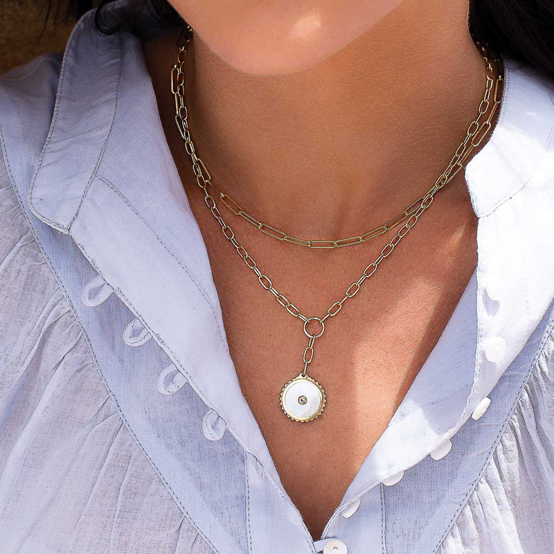 Murkani Halcyon Shield Drop Necklace 18kt Gold Plate