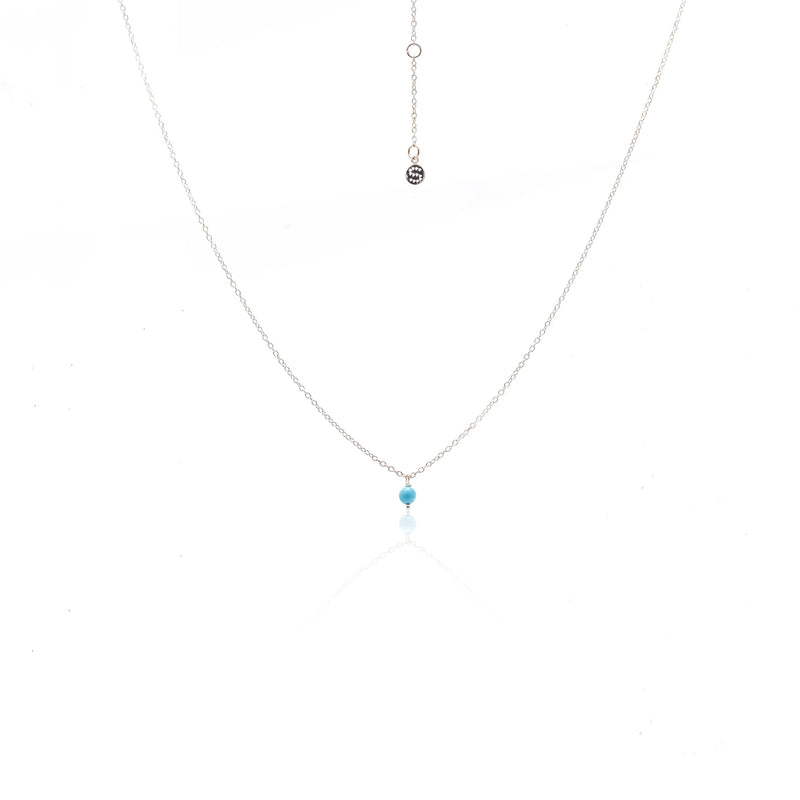 Silk & Steel Mini Turquoise Necklace Silver