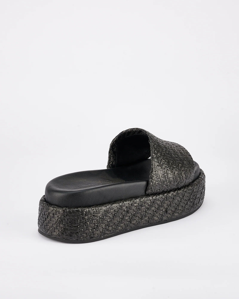 Sol Sana Dustin Flatform - Black Raffia