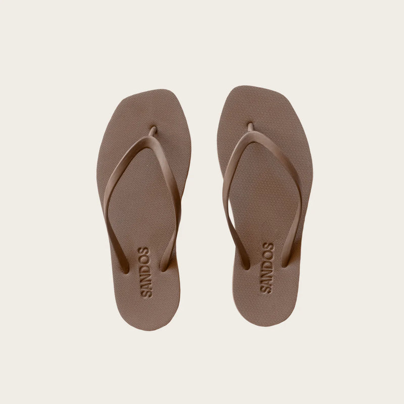 Sandos Square Flip Flops - Chai