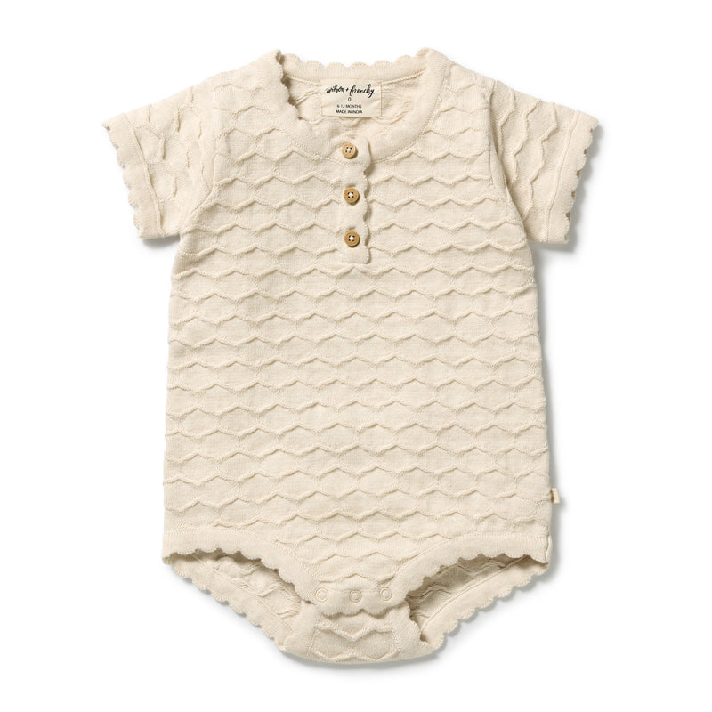 Wilson & Frenchy Milk Cloud Organic Knitted Cheron Bodysuit