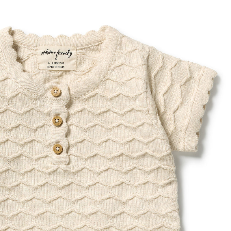 Wilson & Frenchy Milk Cloud Organic Knitted Cheron Bodysuit