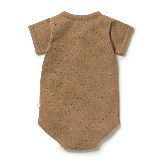 Wilson & Frenchy Ginger Snap Organic Knitted Pointelle Bodysuit