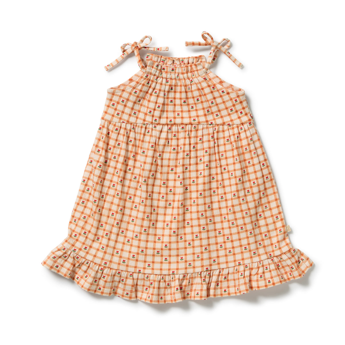 Wilson & Frenchy Checkerberry Organic Ruffle Dress