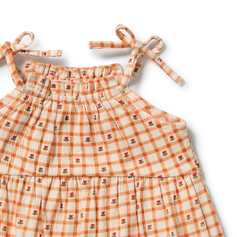Wilson & Frenchy Checkerberry Organic Ruffle Dress