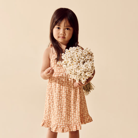 Wilson & Frenchy Checkerberry Organic Ruffle Dress