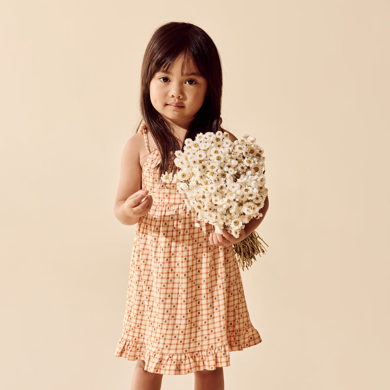 Wilson & Frenchy Checkerberry Organic Ruffle Dress