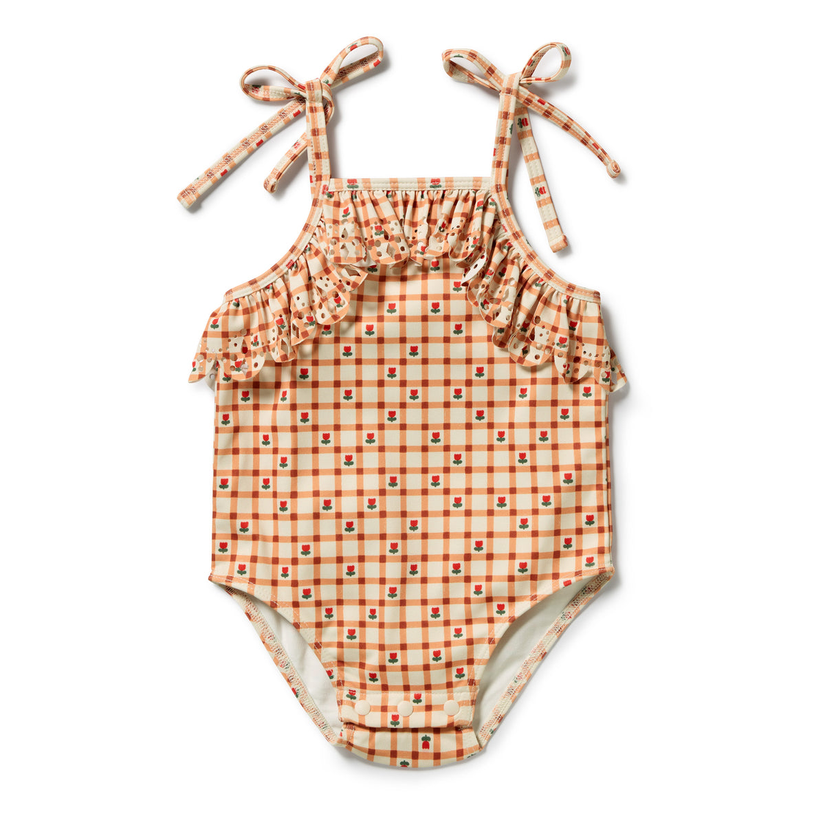 Wilson & Frenchy Checkerberry Cutwork Swimsuit Checkerberry