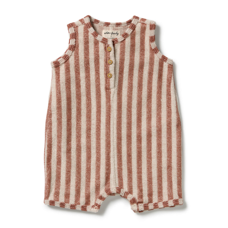 Wilson & Frenchy Cherry Cola Stripe Terry Growsuit