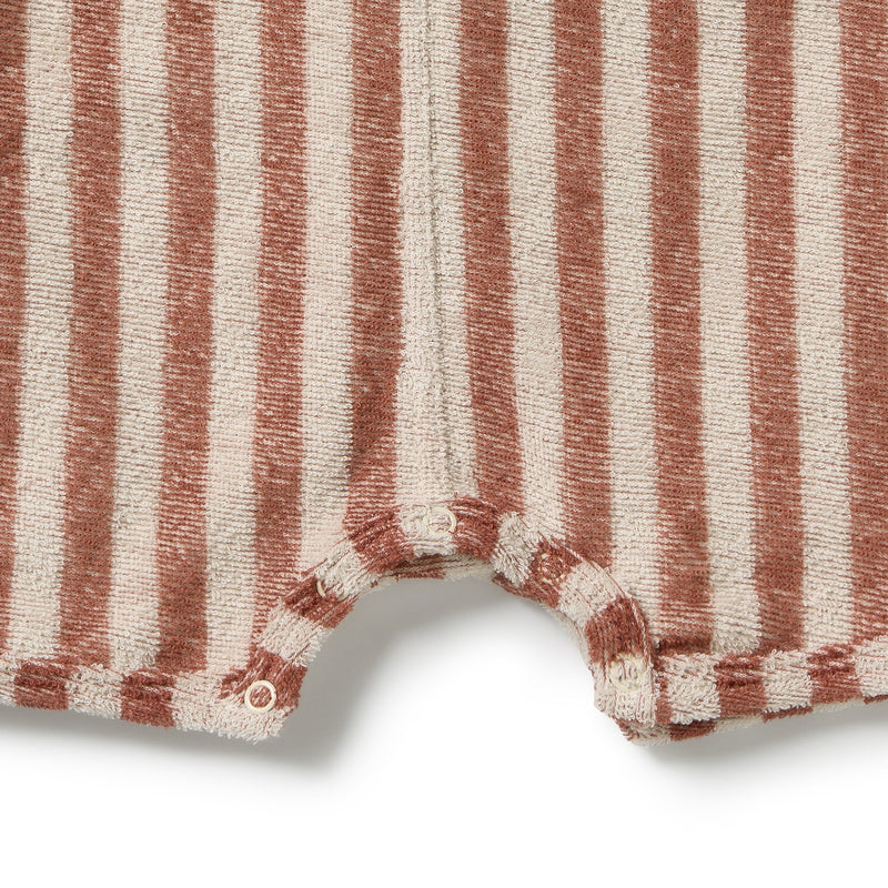 Wilson & Frenchy Cherry Cola Stripe Terry Growsuit