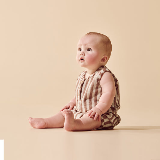 Wilson & Frenchy Cherry Cola Stripe Terry Growsuit