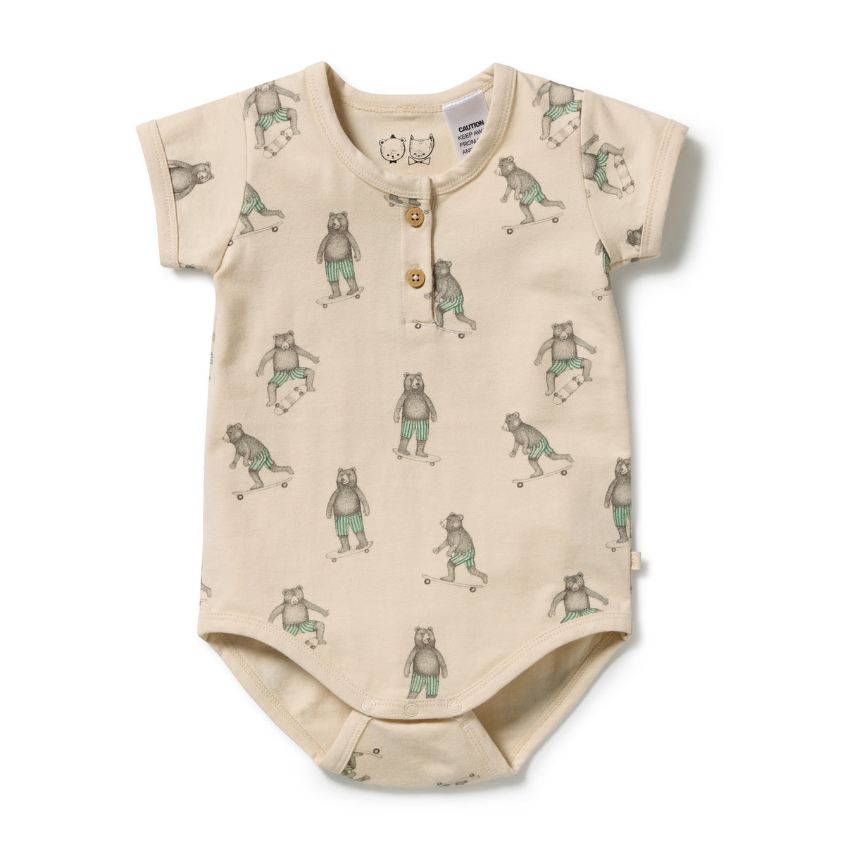 Wilson & Frenchy Skater Club Organic Henley Bodysuit
