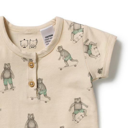 Wilson & Frenchy Skater Club Organic Henley Bodysuit