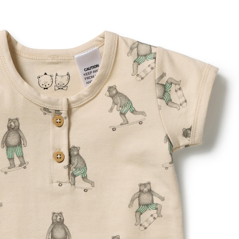 Wilson & Frenchy Skater Club Organic Henley Bodysuit