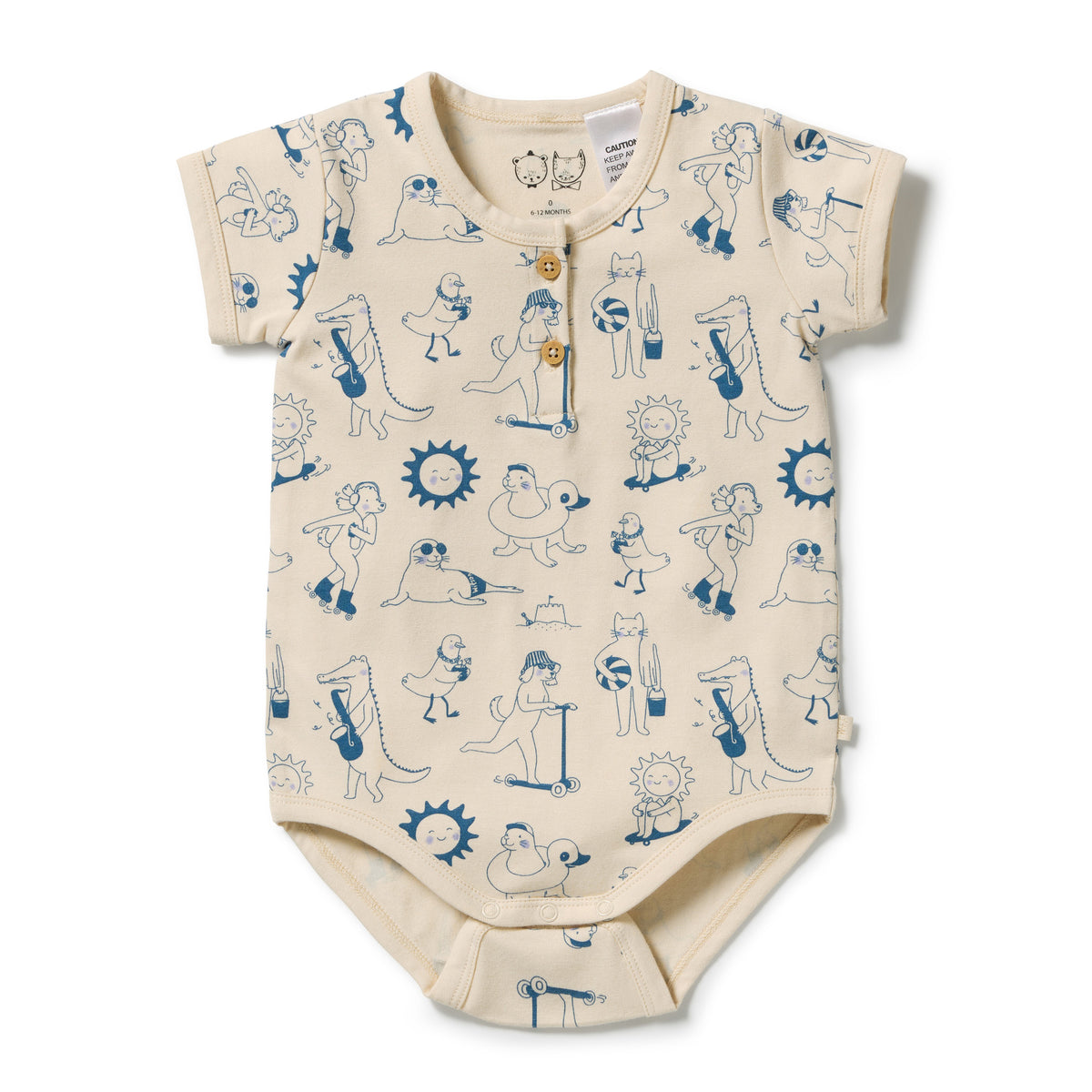 Wilson & Frenchy Tout est Magique Organic Henley Bodysuit