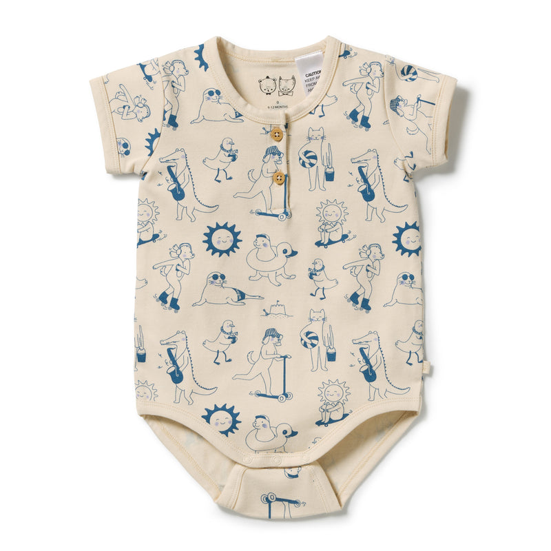 Wilson & Frenchy Tout est Magique Organic Henley Bodysuit