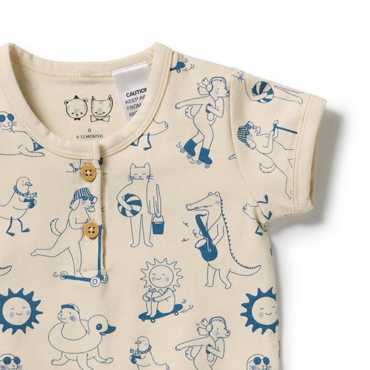 Wilson & Frenchy Tout est Magique Organic Henley Bodysuit