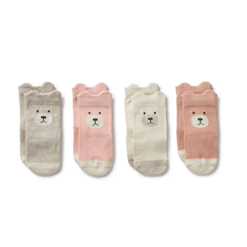Wilson & Frenchy Girls Organic Baby Socks - Plum,Strawberry Cream, Lilac, Buttermilk