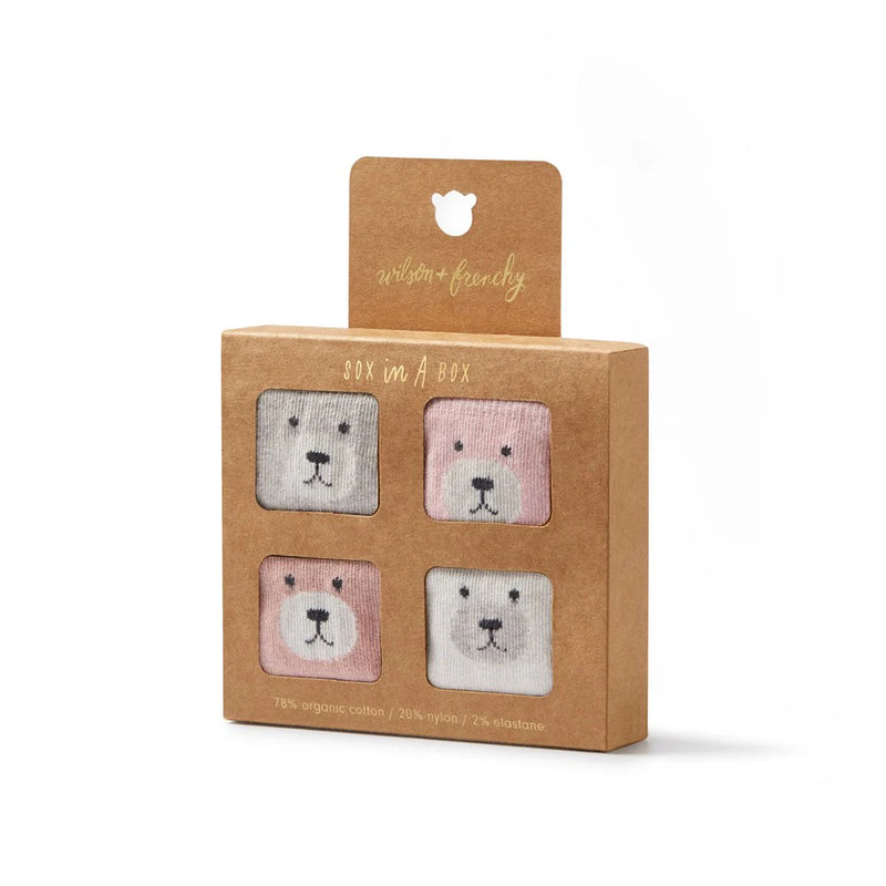 Wilson & Frenchy Girls Organic Baby Socks - Plum,Strawberry Cream, Lilac, Buttermilk