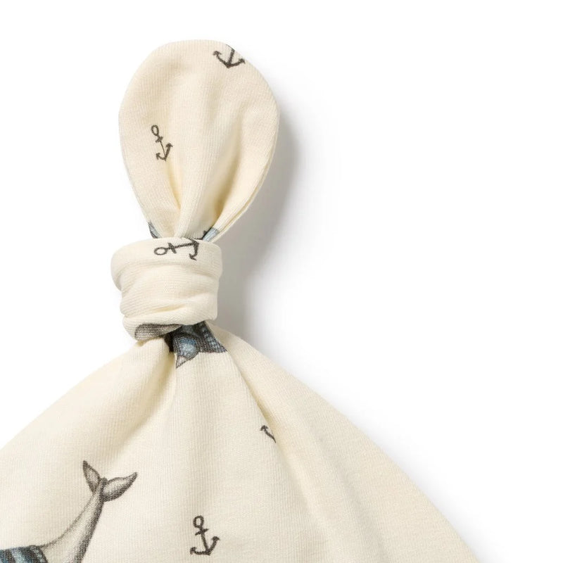 Wilson & Frenchy Woolly Whales Knot Hat - Organic Cotton Jersey