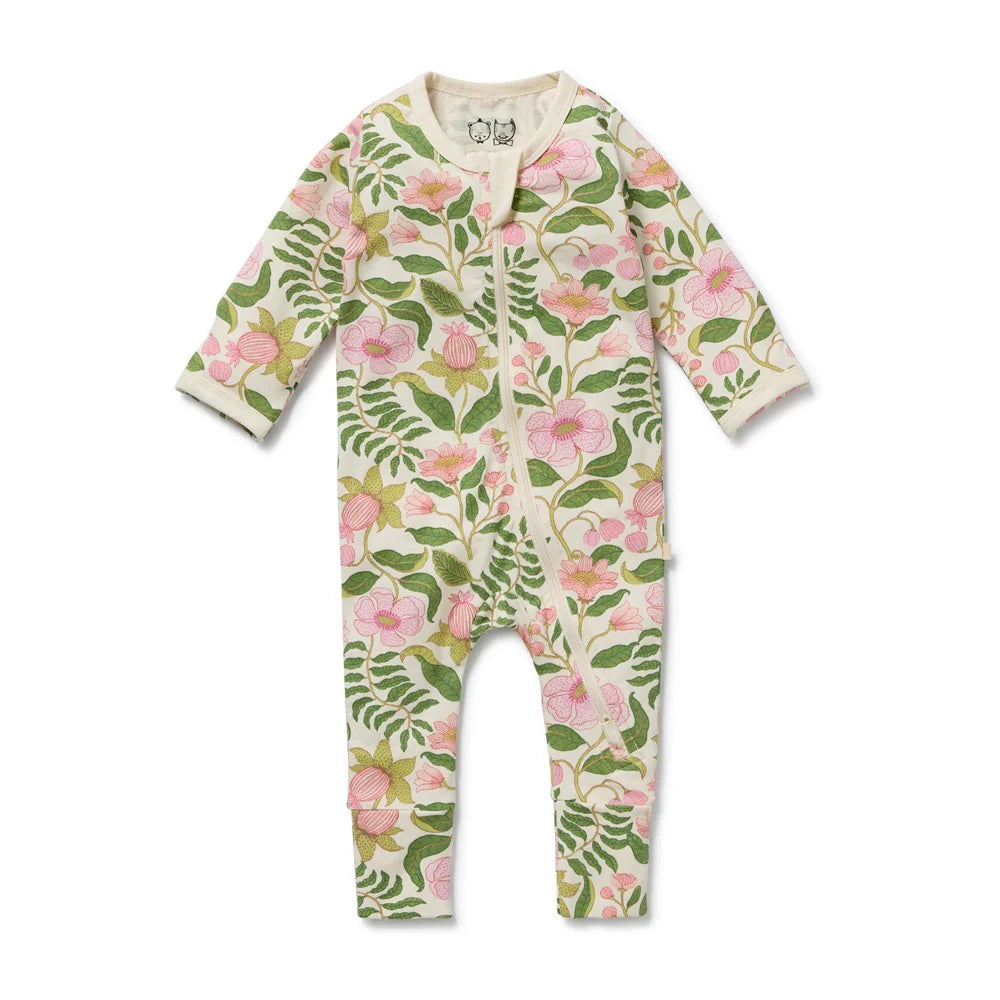 Wilson & Frenchy Ma Fleur Organic Zipsuit with Feet