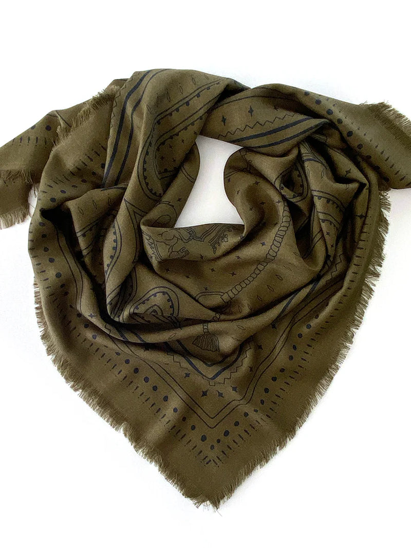 Dark Hampton The Yorke Wool Silk Scarf