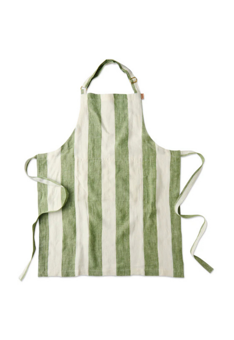 Kip & Co Moss Stripe Linen Apron