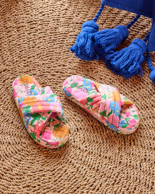 Kip & Co Follow The Sun Quilted Velvet Slippers