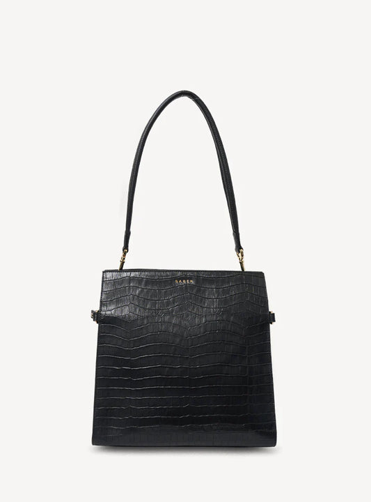 Saben Beatrice Shoulder Bag - Black Croc
