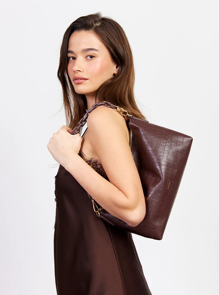 Saben Claudia Crossbody - Espresso Croc