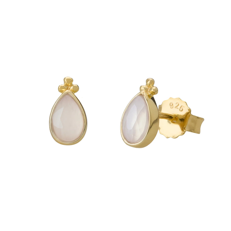 Murkani Loved Always Faceted Moonstone Earrings in 18kt Yellow Gold