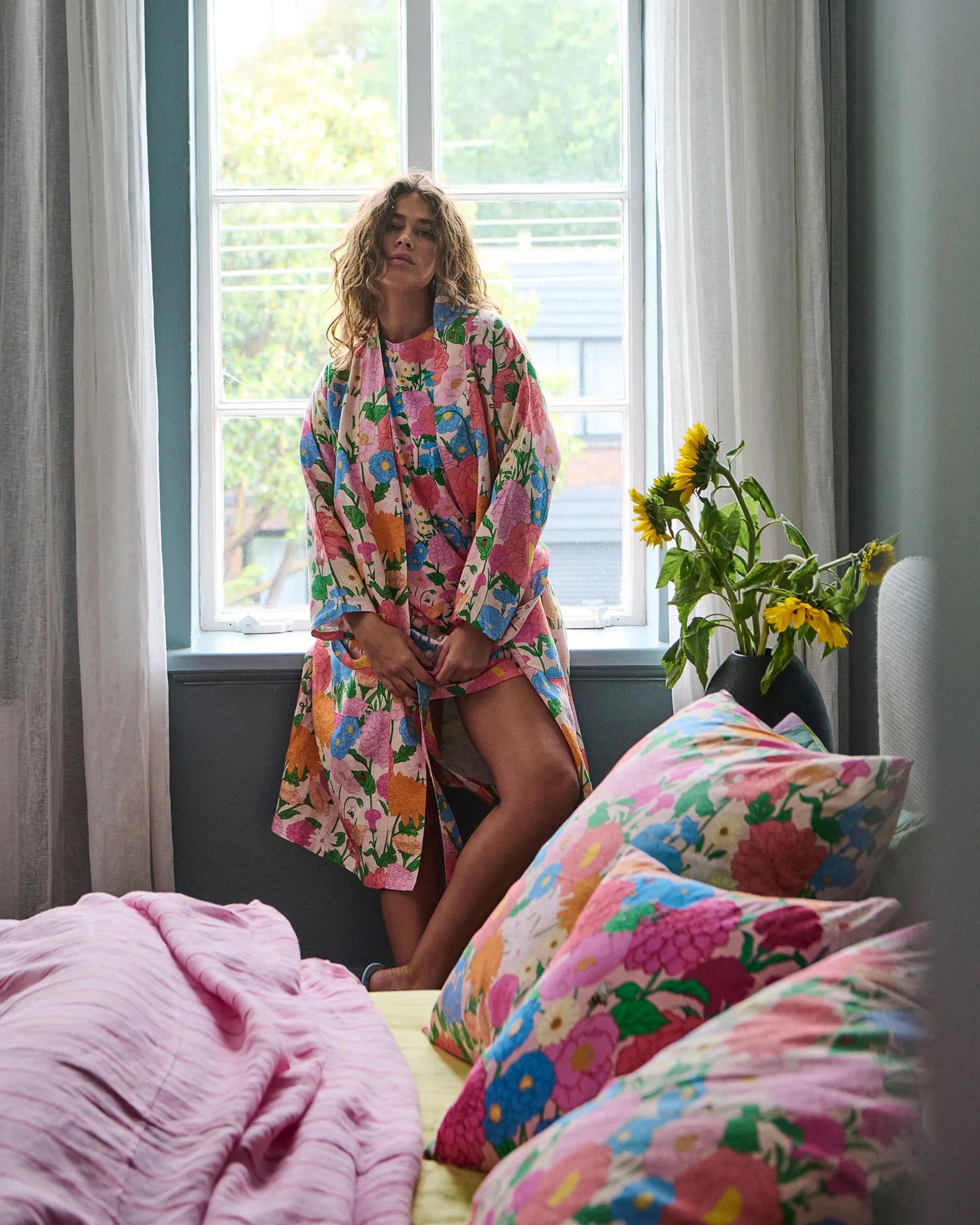 Kip & Co Folllow The Sun Linen Robe S/M