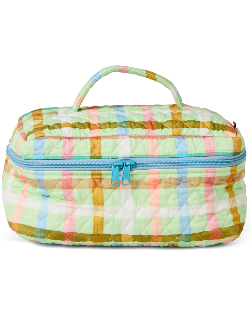 Kip & Co Candy Check Quilted Cotton Toiletry Case
