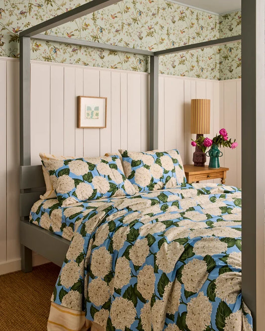 Kip & Co Hydrangea Blue Cotton Organic Cotton Quilt Cover King