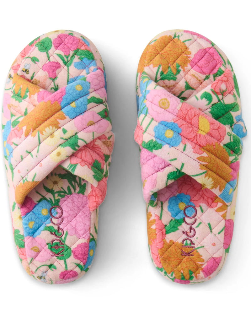 Kip & Co Follow The Sun Quilted Velvet Slippers