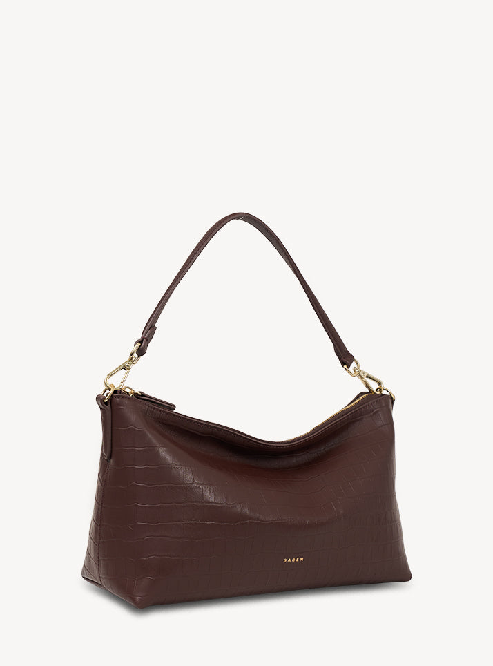 Saben Claudia Crossbody - Espresso Croc