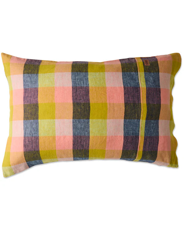 Kip & Co Florida Tartan Linen Pillowcase Set