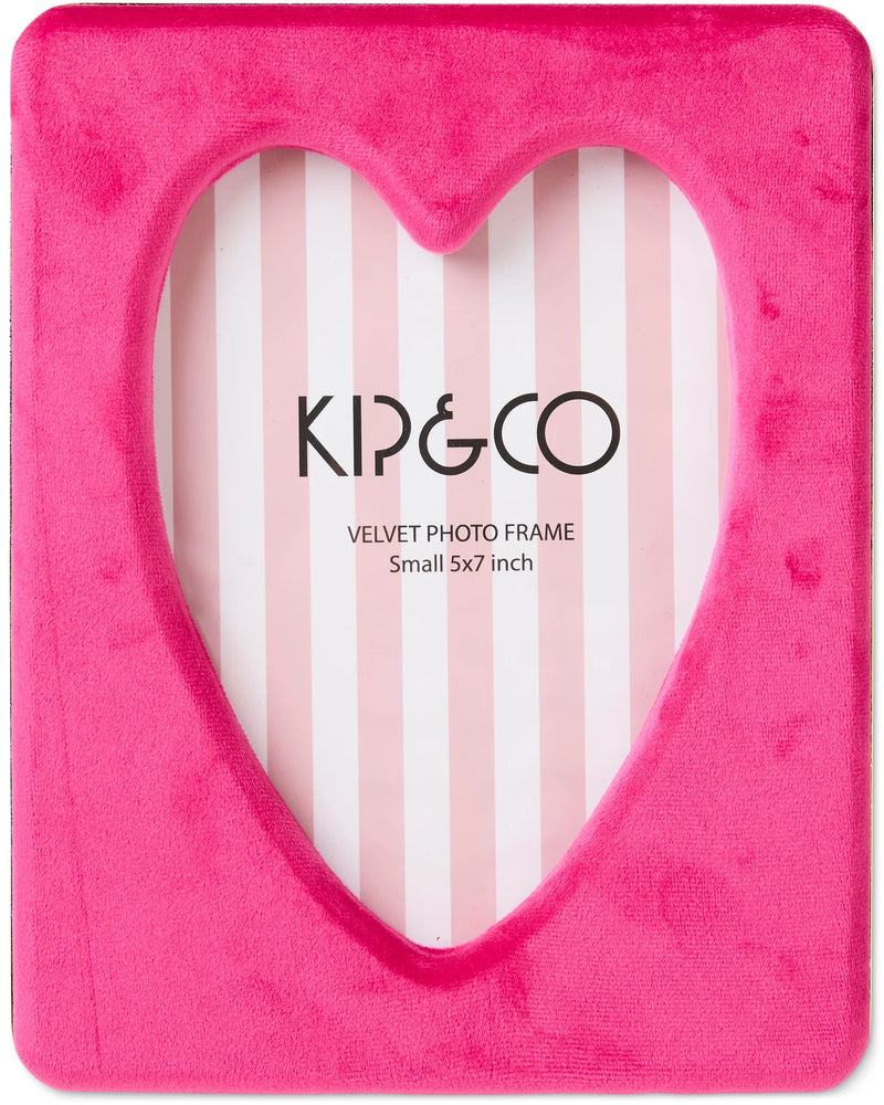 Kip & Co Desert Pink Heart Velvet Photo Frame 4 x 6