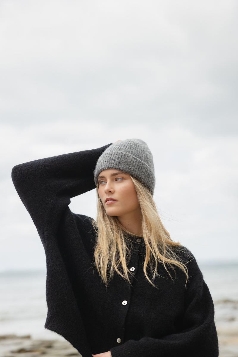 Sophie Alpaca Blend Cardigan - Black