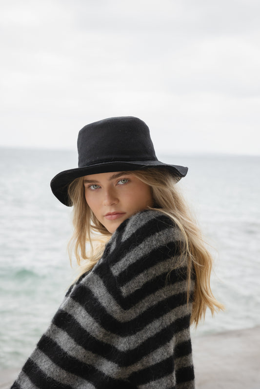 Sophie Alpaca Blend Cardigan - Graphite Stripe