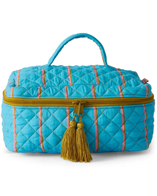 Kip & Co Aegean Stripe Quilted Cotton Toiletry Case