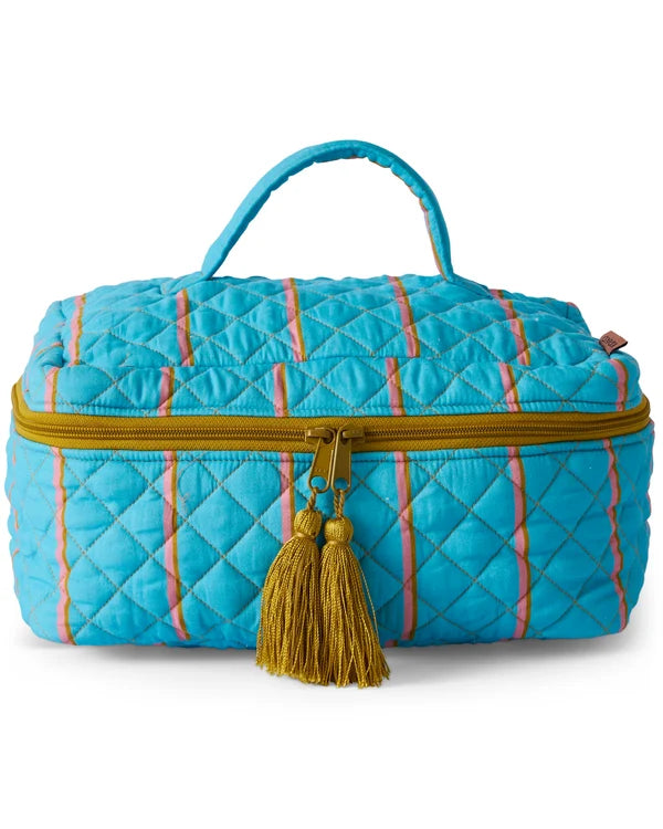 Kip & Co Aegean Stripe Quilted Cotton Toiletry Case
