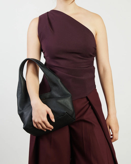 Saben Kiki Shoulder Bag - Black Lightly Milled