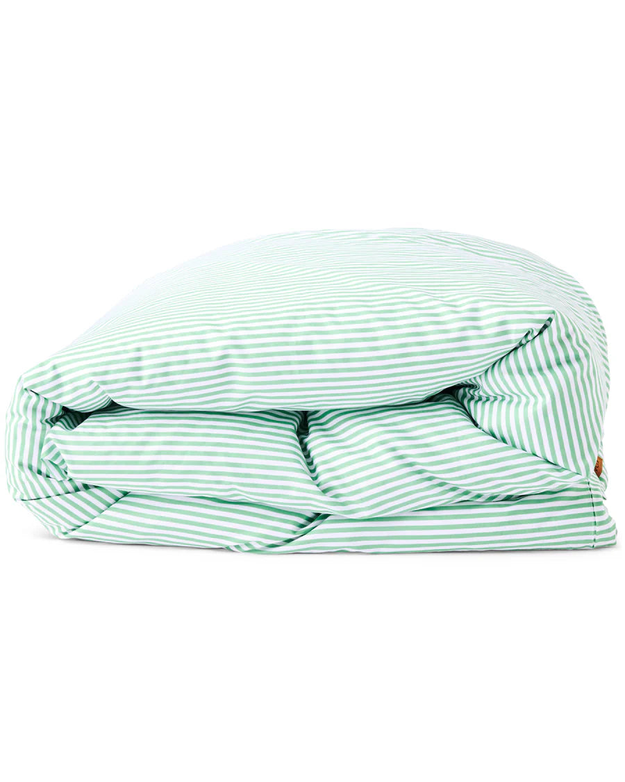 Kip & Co Tarragon Stripe Organic Cotton Quilt Cover King