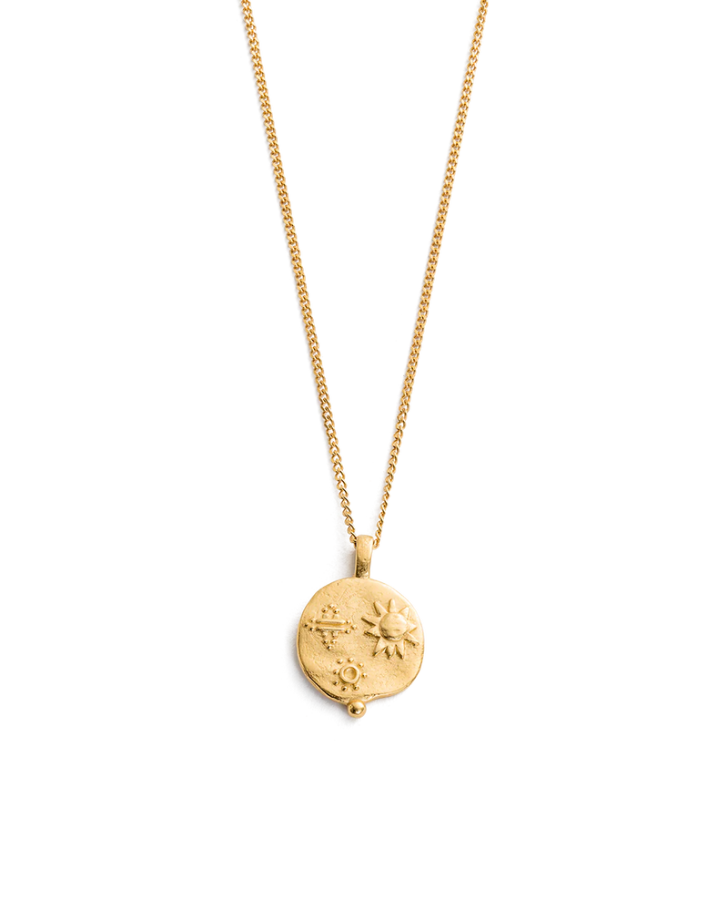 Kirstin Ash Desert Sun Coin Necklace 18k Gold Plate