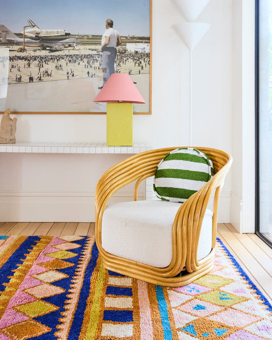 Kip & Co Moss Stripe Boucle Pea Cushion