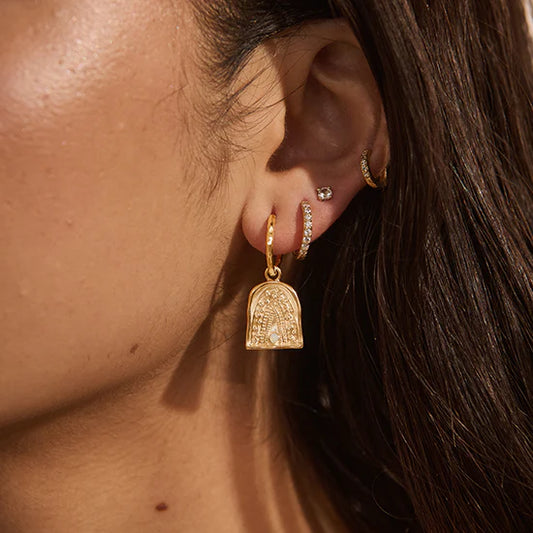 Murkani Rainbow Spirit Hoop Earrings 18kt Yellow Gold Plate