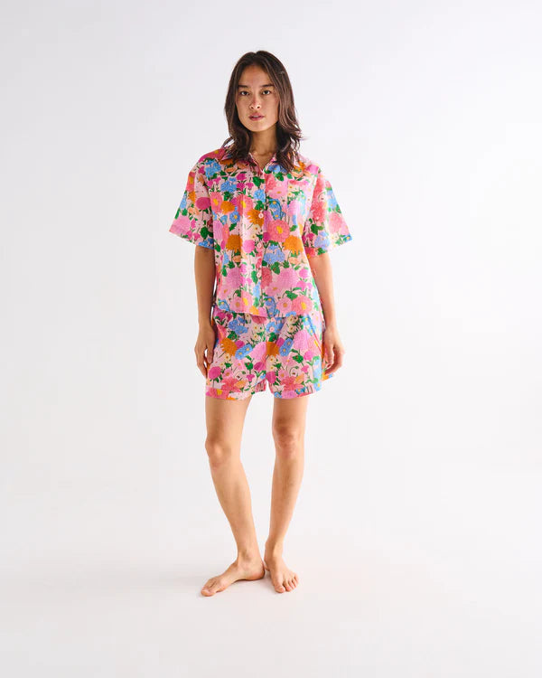 Kip & Co Follow The Sun Organic Cotton Short Sleeve Shirt & Short Pyjama Set